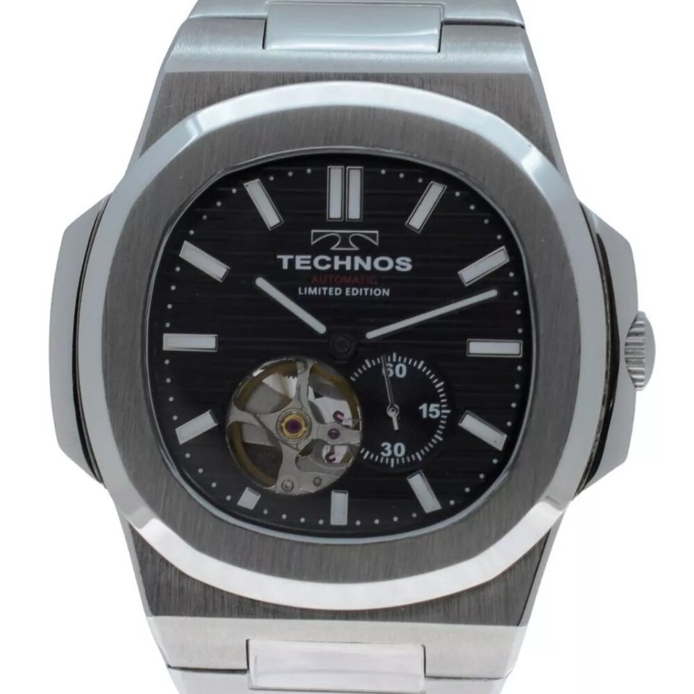 Rare Limited Edition Technos Nautilus 43mm Men's Black Dial SS Watch Ref: T9A62!